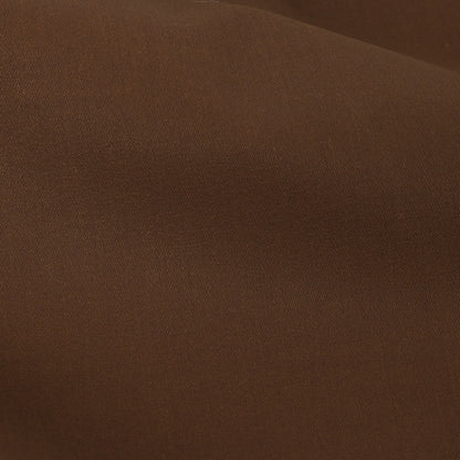 Italian Warm Brown Stretch Cotton Woven with Cocoa Waxy Laminate Detail