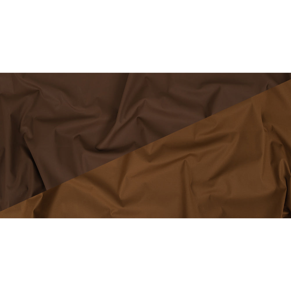 Italian Warm Brown Stretch Cotton Woven with Cocoa Waxy Laminate Full