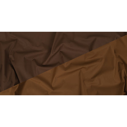 Italian Warm Brown Stretch Cotton Woven with Cocoa Waxy Laminate Full