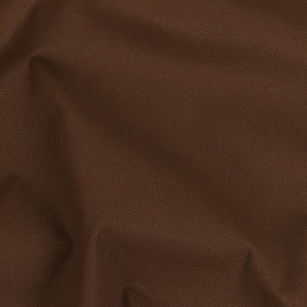 Italian Warm Brown Stretch Cotton Woven with Cocoa Waxy Laminate