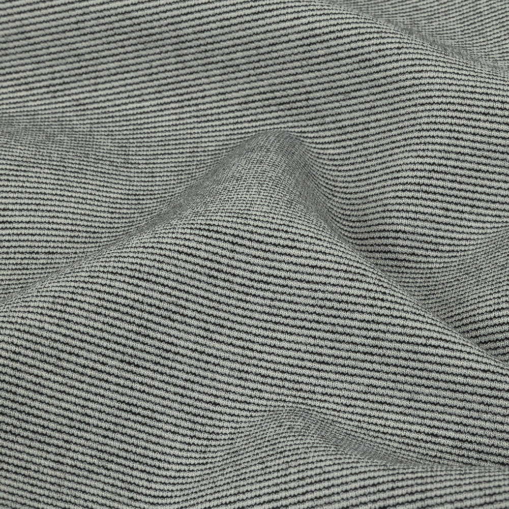 Theory Italian Black and Ecru Striped Double Knit Detail