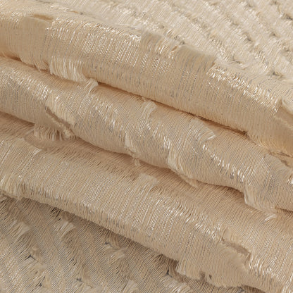 Ivory Fringed Waves Novelty Woven Folded