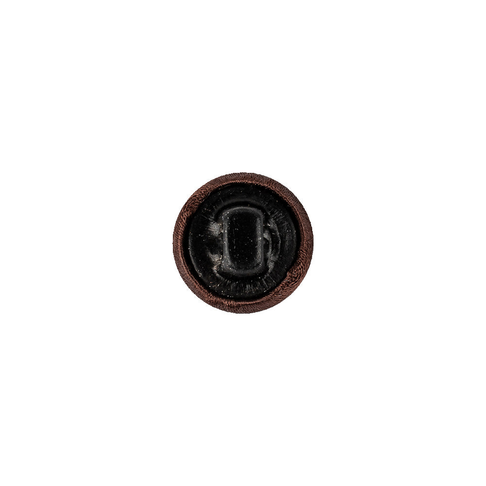Chocolate Brown Fabric Covered Low Domed Shank Back Button - 18L/11.5mm Detail