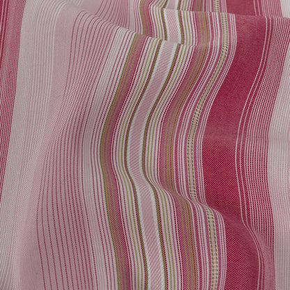 Pink and White Barcode Striped Cotton Voile Detail