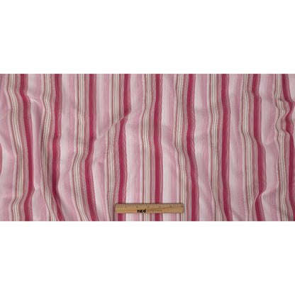 Pink and White Barcode Striped Cotton Voile Full