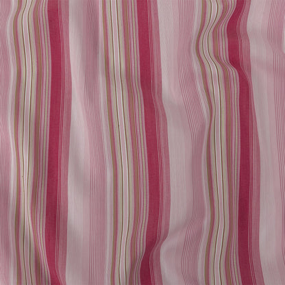 Pink and White Barcode Striped Cotton Voile