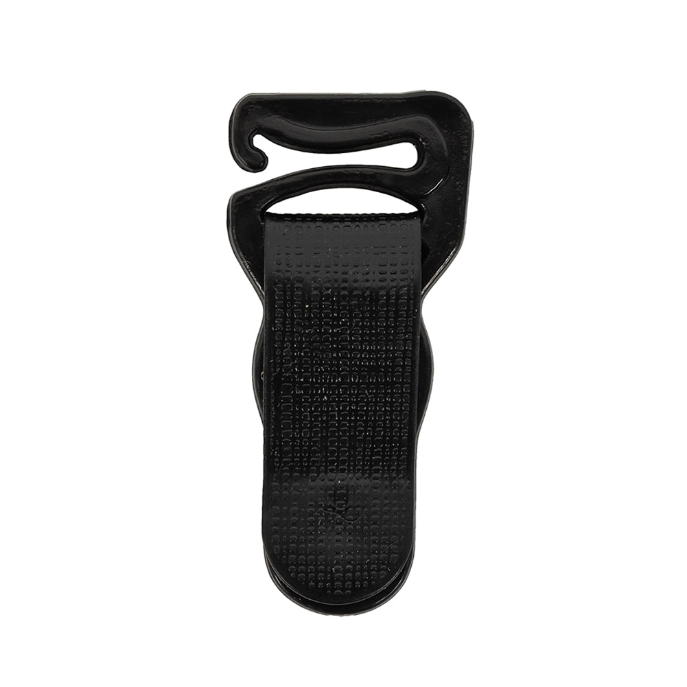 Black Detachable Plastic Garter Clip for 3/8" Strap Detail