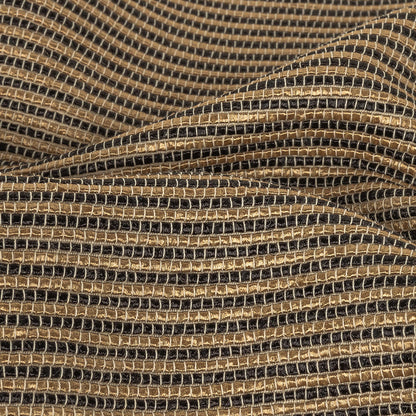 Gunpowder, Golden Egg, and Oatmeal Raised Stripes Blended Cotton Woven Detail