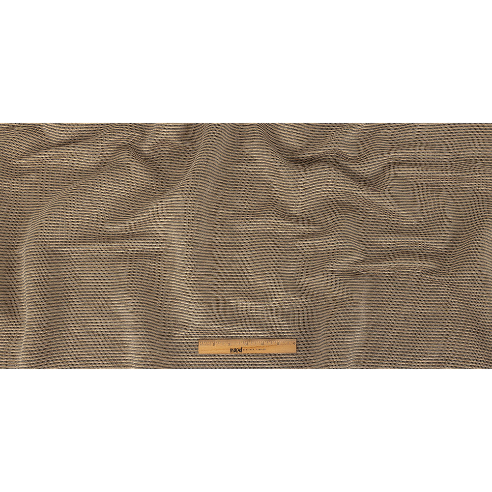 Gunpowder, Golden Egg, and Oatmeal Raised Stripes Blended Cotton Woven Full