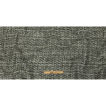 Alvin Valley Cannoli Cream, Black and Metallic Silver Boucled Wool Tweed Full
