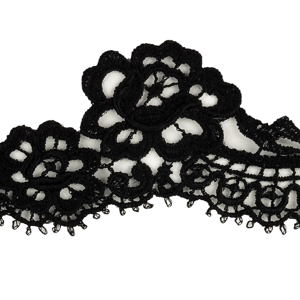 Black Scalloped Lace Trimming - 2.125" Detail