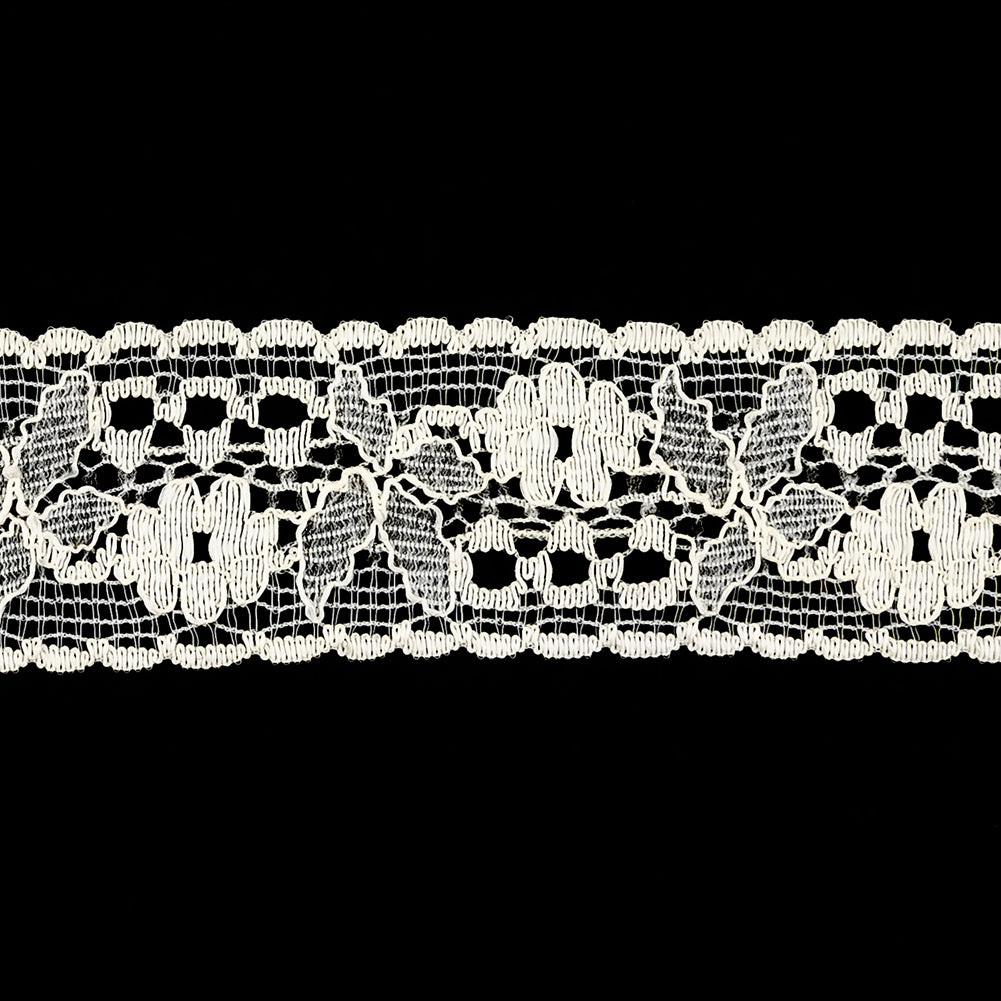 Beige Bordered Lace Trimming - 1.125" Detail