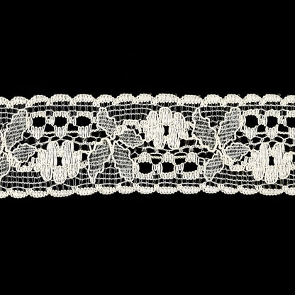 Beige Bordered Lace Trimming - 1.125" Detail