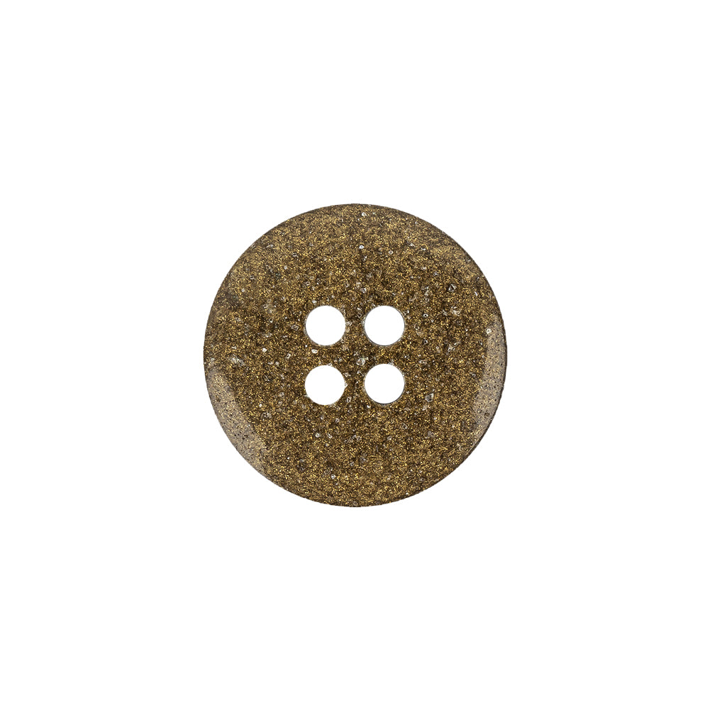 Gold Floral Iridescent Rolled Rim 4-Hole Nylon Button - 28L/18mm Detail