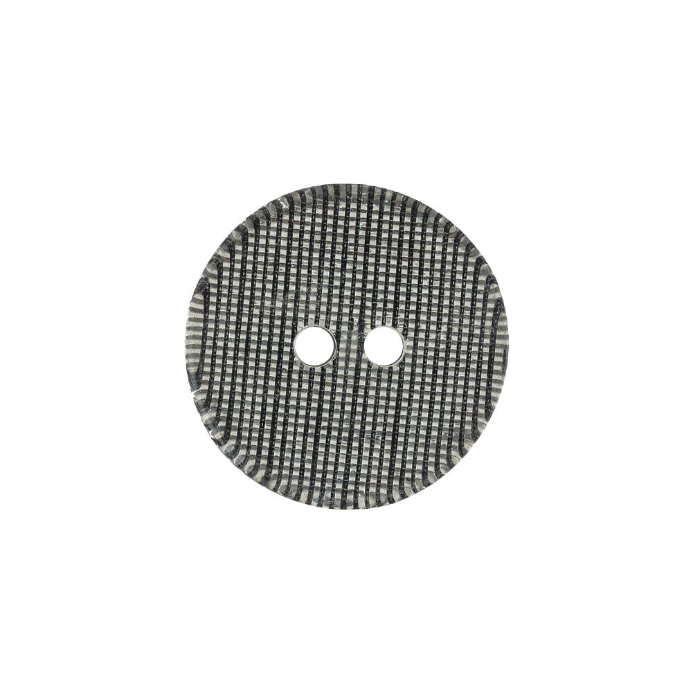 Silver Striated 2-Hole Plastic Saucer Button - 32L/20mm
