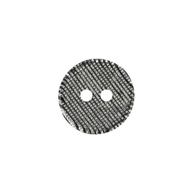 Silver Striated 2-Hole Plastic Saucer Button - 24L/15mm