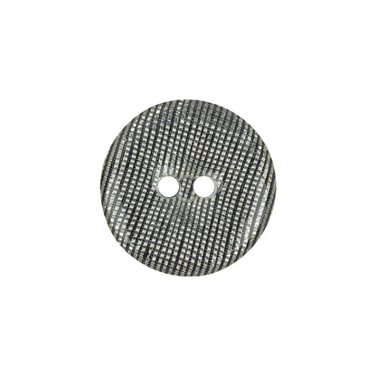 Silver Striated Rolled Rim 2-Hole Plastic Button - 32L/20mm