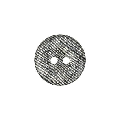 Silver Striated Rolled Rim 2-Hole Plastic Button - 28L/18mm