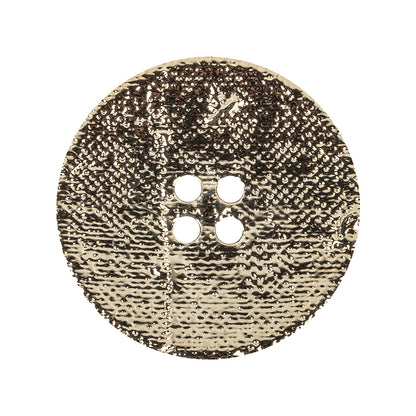 Shiny Gold Textured 4-Hole Saucer Button - 44L/28mm