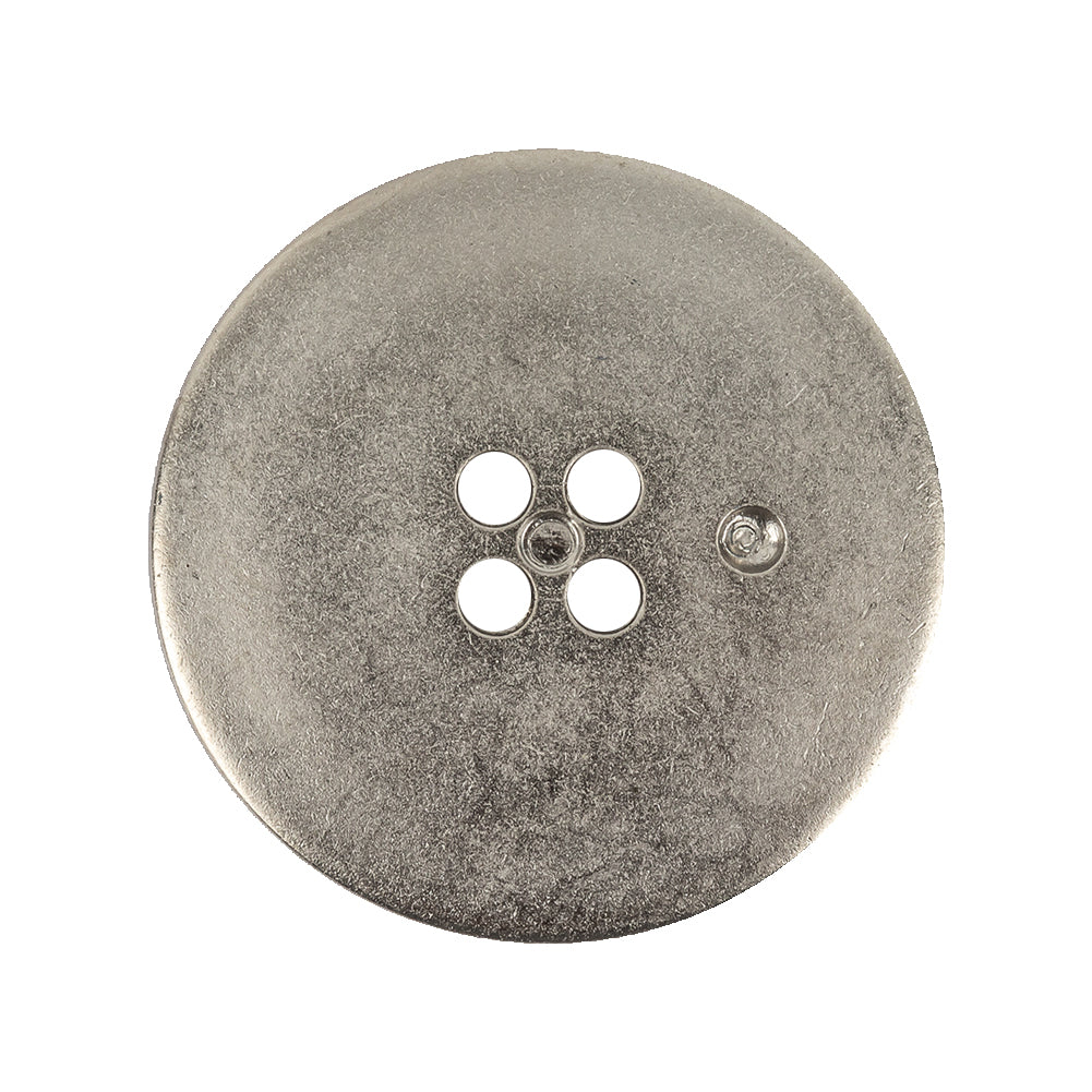 Matte Nickel Textured 4-Hole Saucer Button - 44L/28mm Detail