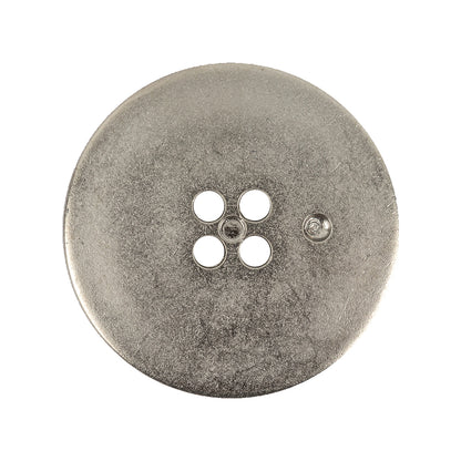 Matte Nickel Textured 4-Hole Saucer Button - 44L/28mm Detail