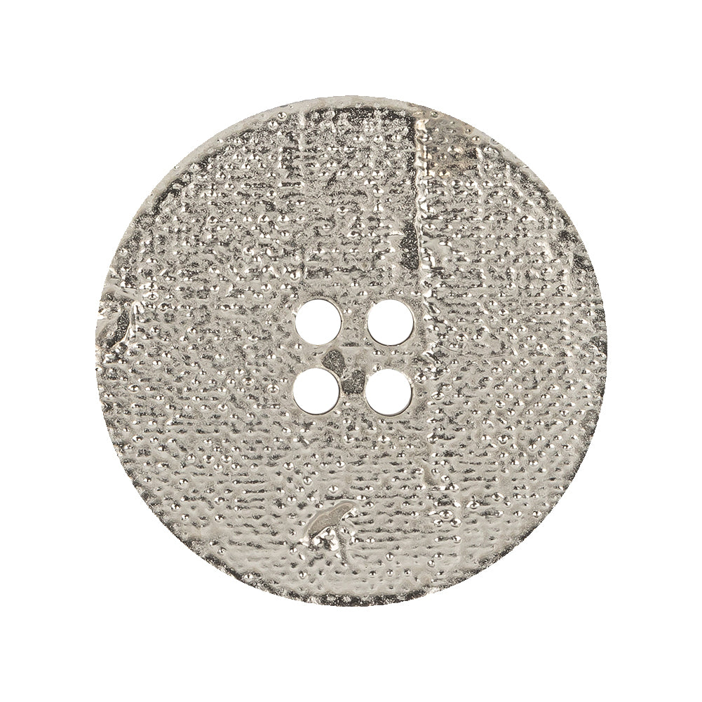 Matte Nickel Textured 4-Hole Saucer Button - 44L/28mm