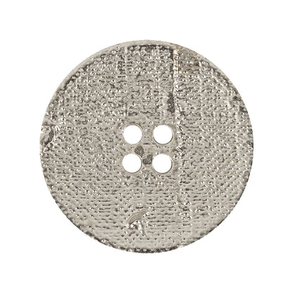 Matte Nickel Textured 4-Hole Saucer Button - 44L/28mm