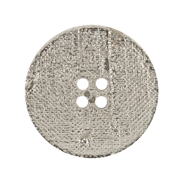 Matte Nickel Textured 4-Hole Saucer Button - 44L/28mm