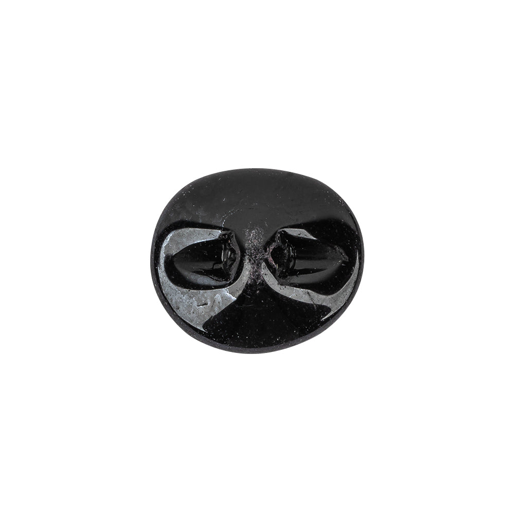 Hematite Dome Shaped Oval Self Back Button - 28L/18mm Detail