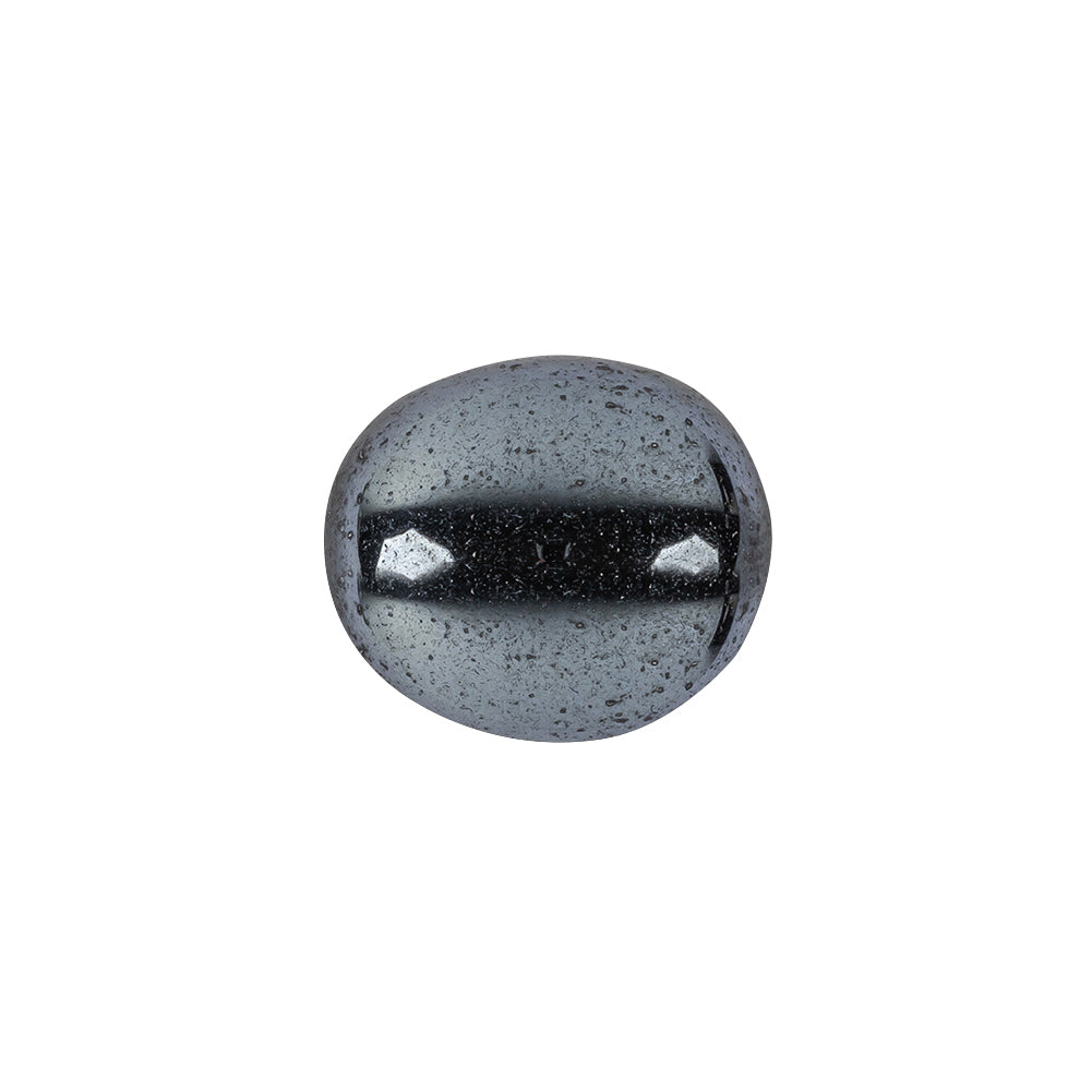 Hematite Dome Shaped Oval Self Back Button - 28L/18mm