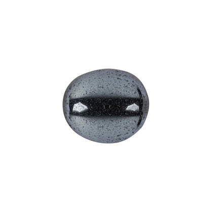 Hematite Dome Shaped Oval Self Back Button - 28L/18mm