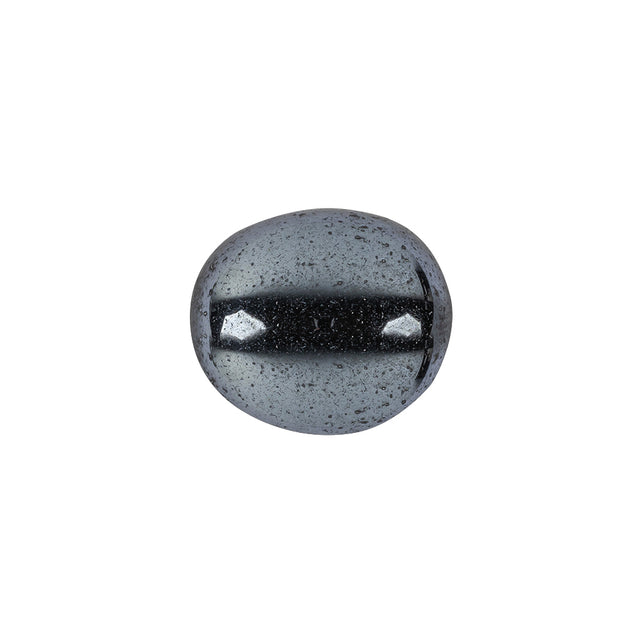 Hematite Dome Shaped Oval Self Back Button - 28L/18mm