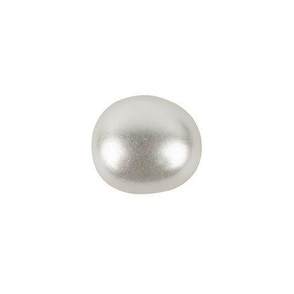 Pearl White Dome Shaped Oval Self Back Button - 24L/15mm