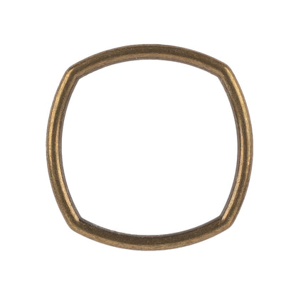 Weathered Gold Rounded Square Metal Ring - 35mm