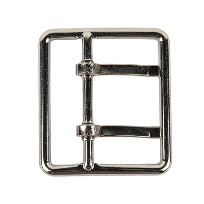 Satin Nickel Double Tongue Metal Buckle - 48mm Detail