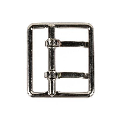Satin Nickel Double Tongue Metal Buckle - 36mm Detail