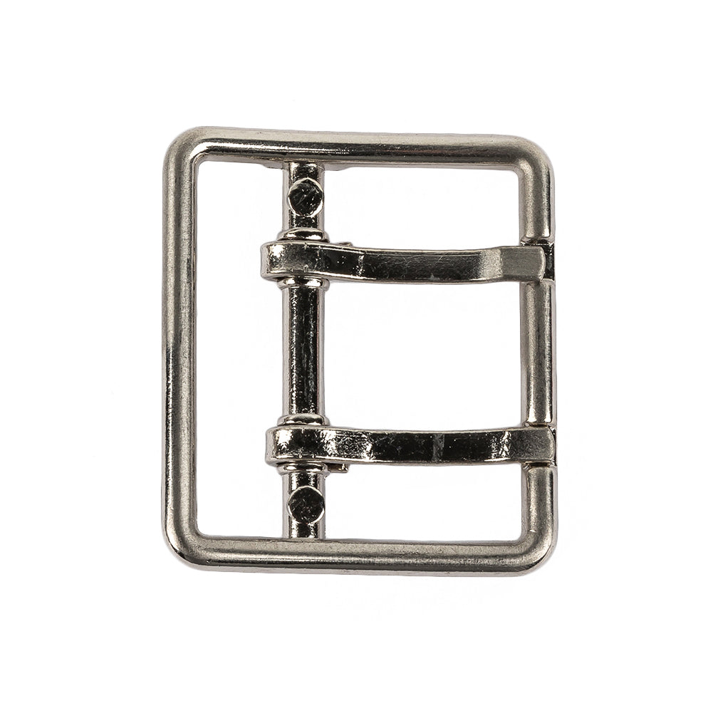 Satin Nickel Double Tongue Metal Buckle - 36mm