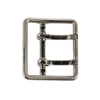 Satin Nickel Double Tongue Metal Buckle - 36mm