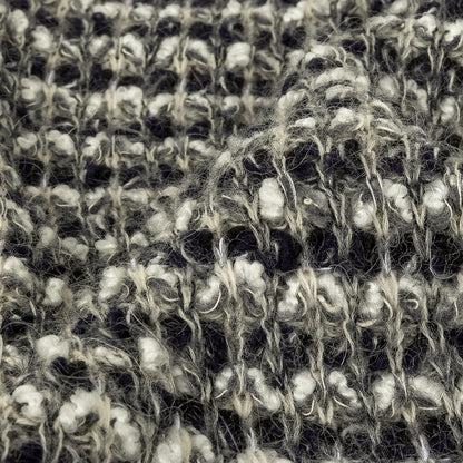 Sugar Swizzle, Gray, and Navy Textured Stripes Chunky Sweater Knit Detail