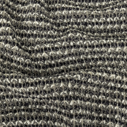 Sugar Swizzle, Gray, and Navy Textured Stripes Chunky Sweater Knit