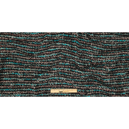 Black, Red, and Algiers Blue Boucled Wool Knit Full