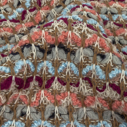 Limestone, Magenta, Angel Falls and Coral Wool Sweater Knit Detail