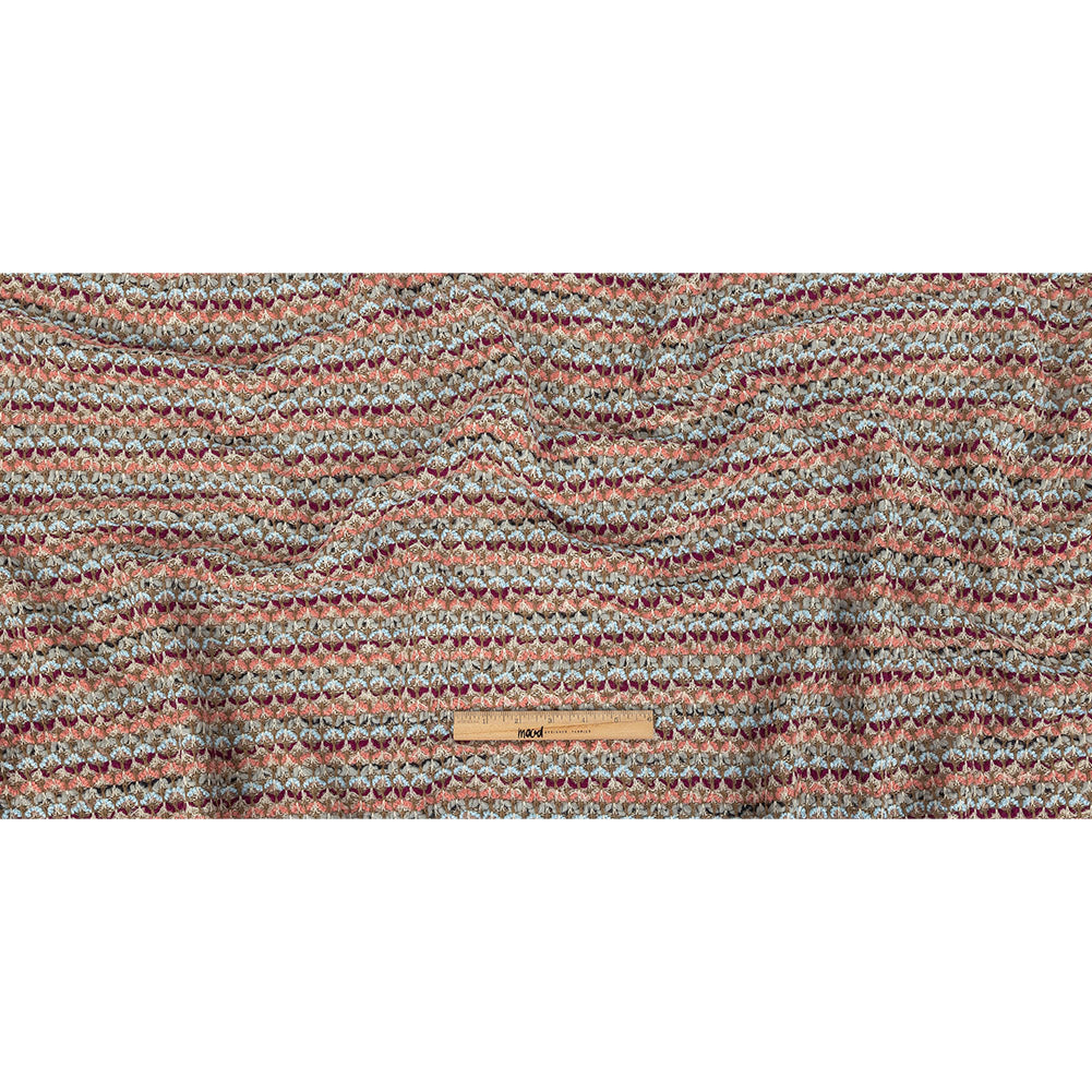 Limestone, Magenta, Angel Falls and Coral Wool Sweater Knit Full