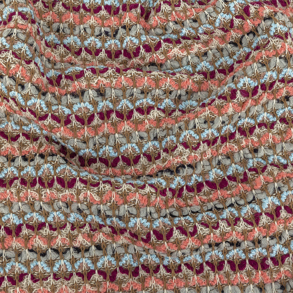 Limestone, Magenta, Angel Falls and Coral Wool Sweater Knit