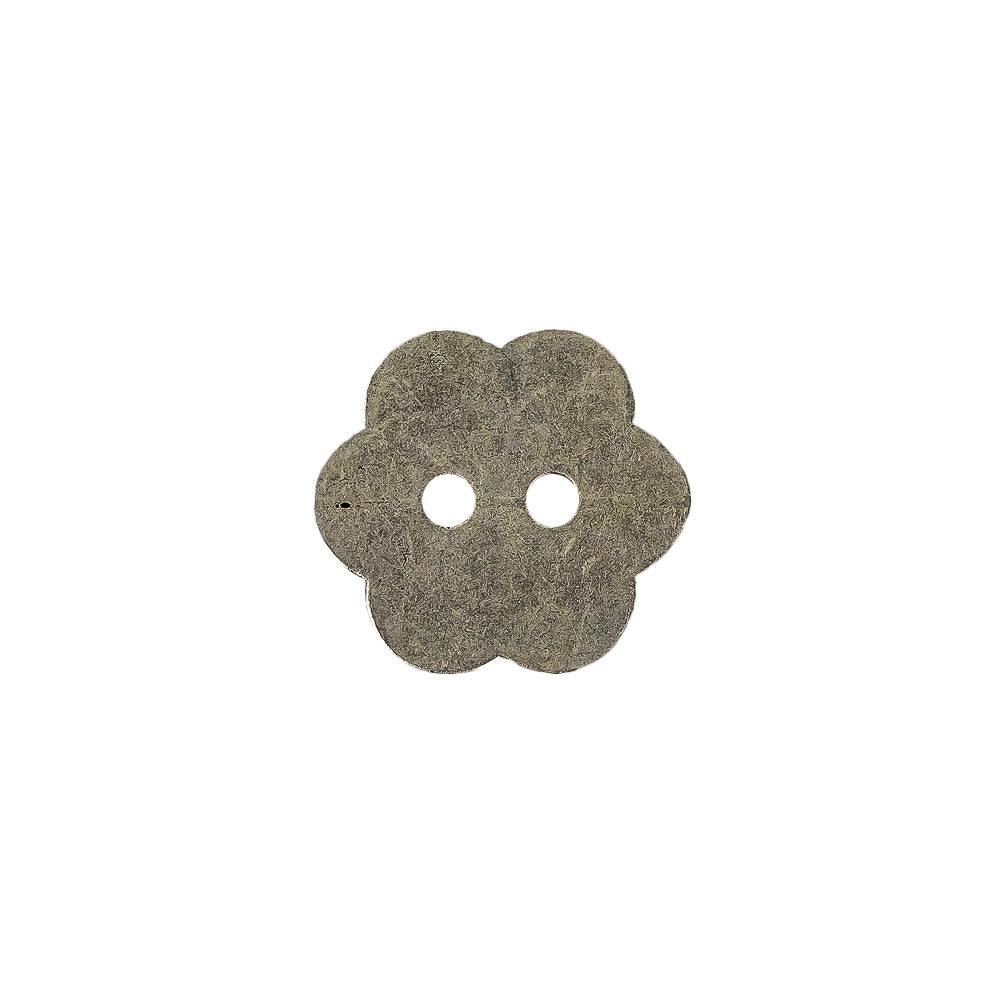 Silver Concave 2-Hole Metal Flower Button - 24L/15mm Detail
