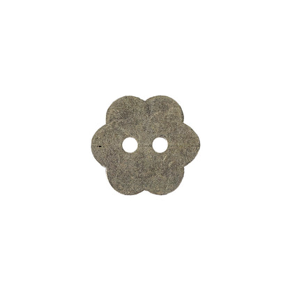 Silver Concave 2-Hole Metal Flower Button - 24L/15mm Detail
