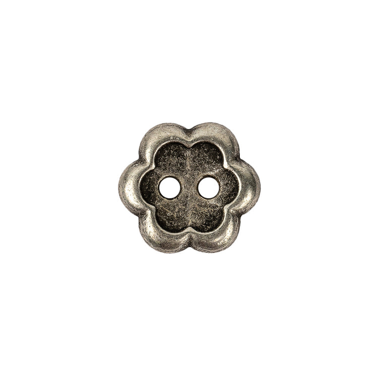 template--25130090922057__main-Silver Concave 2-Hole Metal Flower Button - 24L/15mm