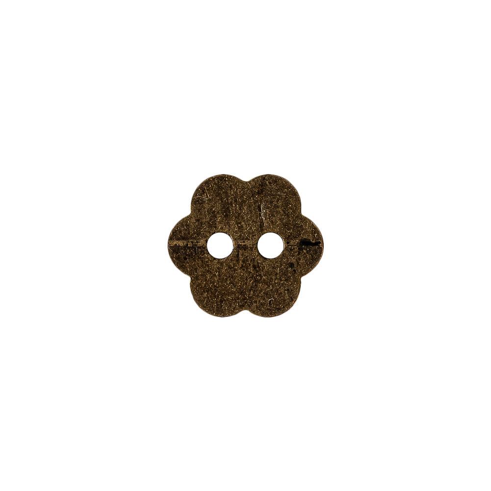 Bronze Concave 2-Hole Metal Flower Button - 20L/12.5mm Detail