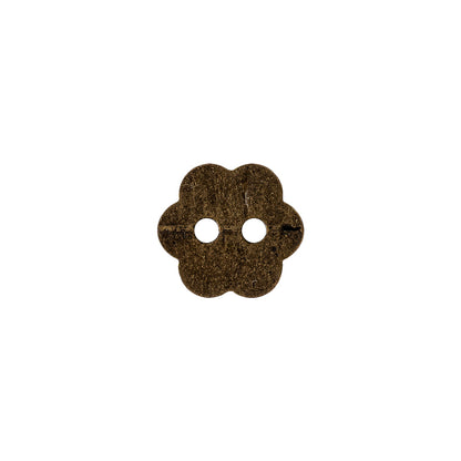 Bronze Concave 2-Hole Metal Flower Button - 20L/12.5mm Detail