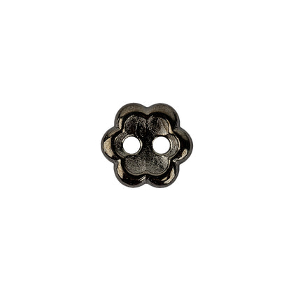 Gunmetal Concave 2-Hole Metal Flower Button - 20L/12.5mm